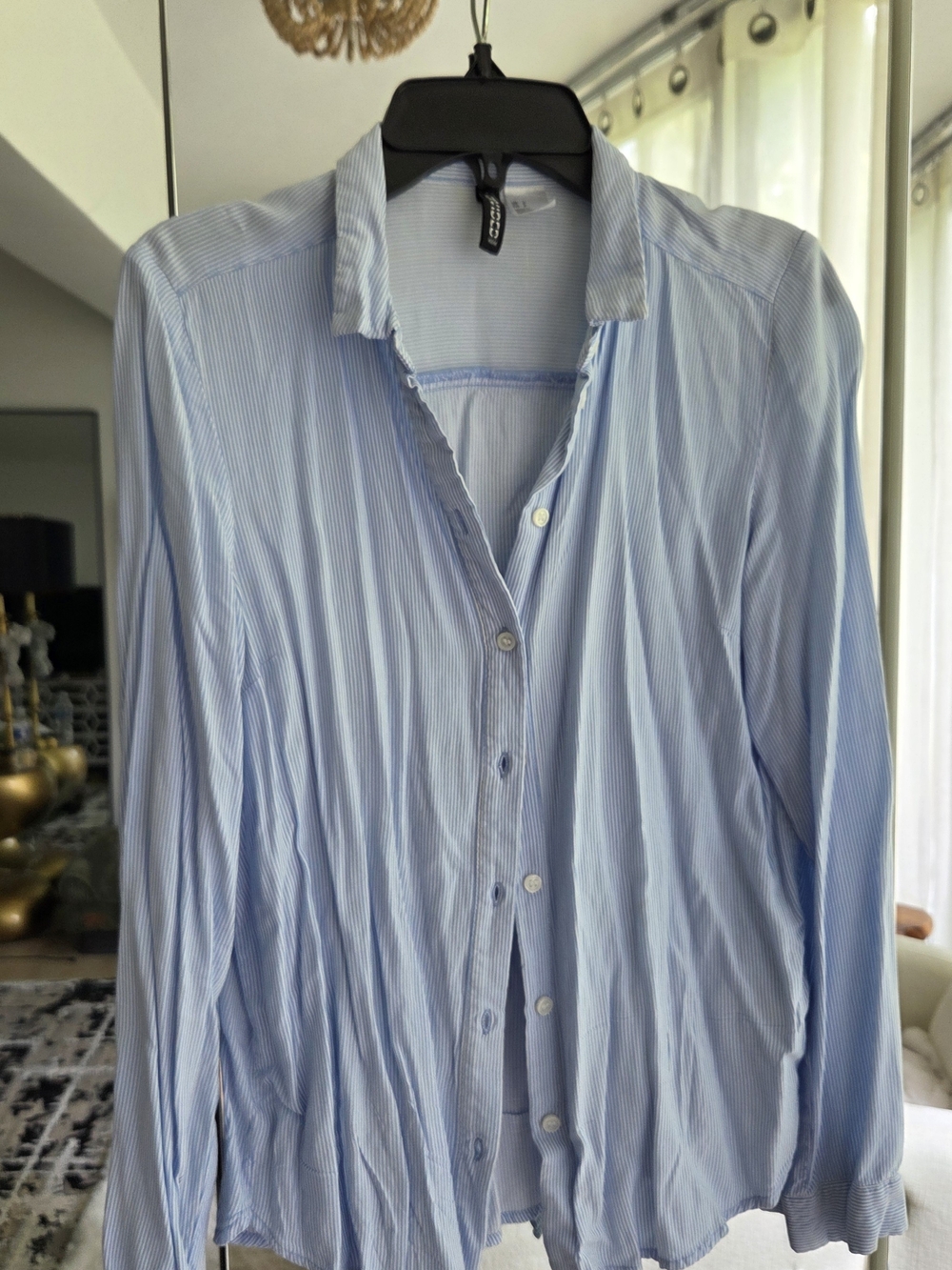 H&M Light Blue Pinstripe Button-Down Shirt